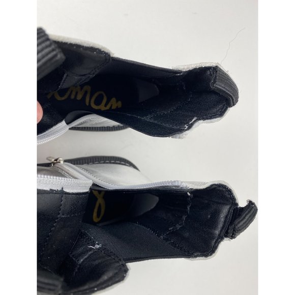 Sam Edelman Girls size 4 Laguna Mini Boots Soft Silver Leather zip up boots - Picture 10 of 13